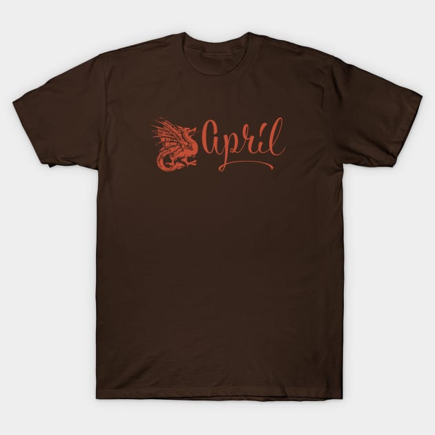 April Cayenne Dragon T-Shirt by shieldjohan